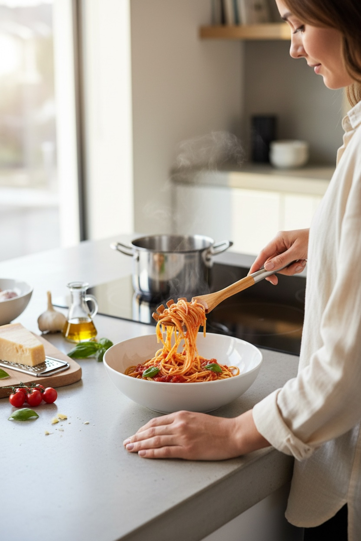 Metal Saplı Bambu Derin Spatula Doğal Bambu Mutfak Spatulası