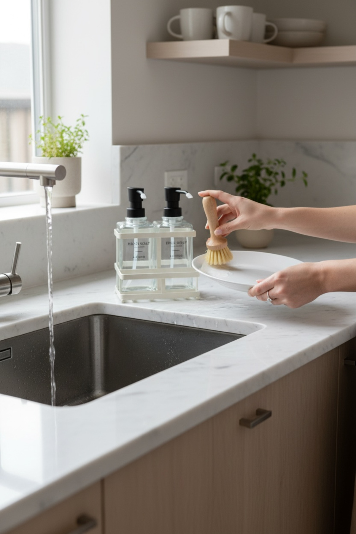 Nero Metal Standlı 2’li Sıvı Sabunluk Seti –500 ml Banyo ve Mutfak Dispenseri