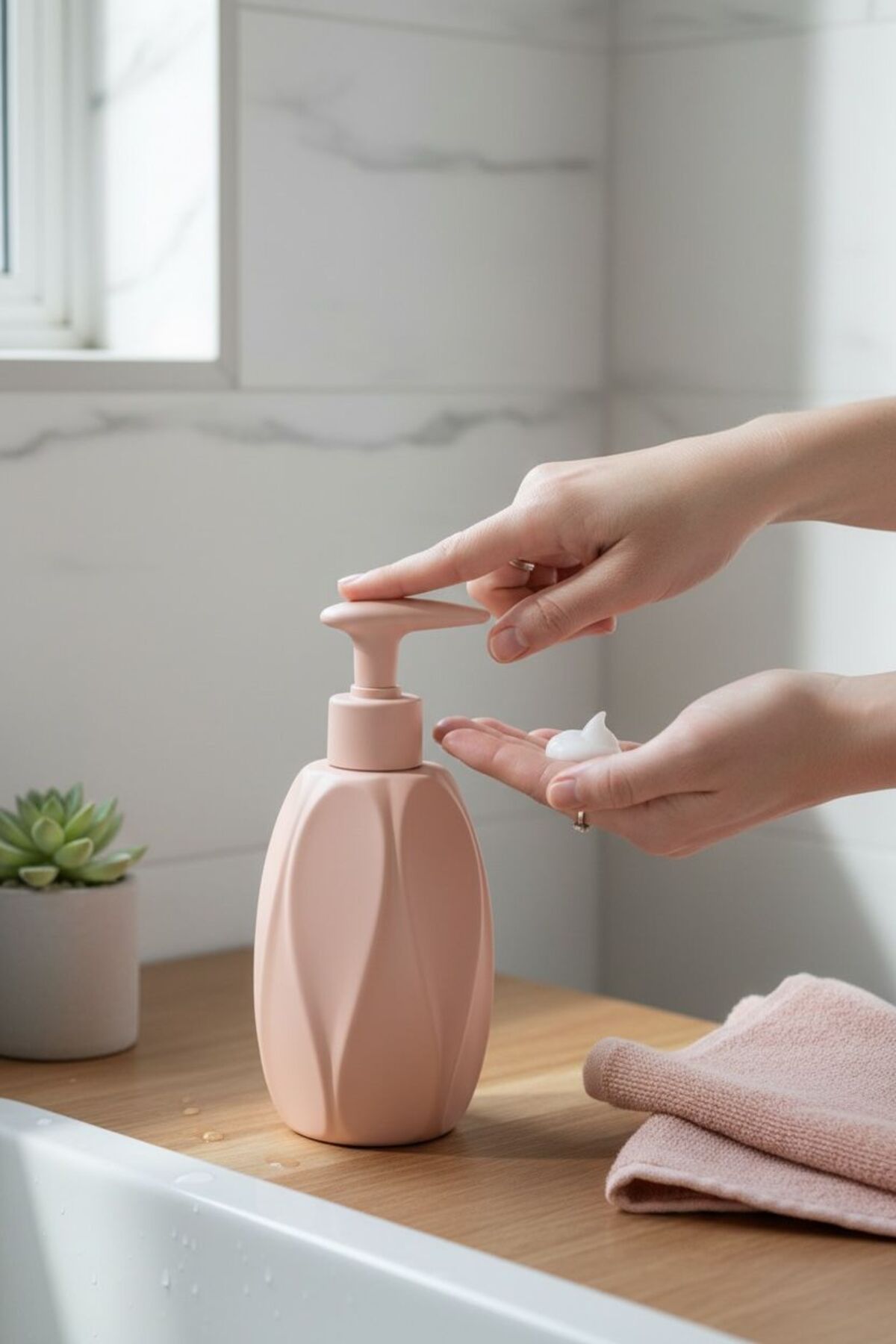 500 ml Taş Sıvı Sabunluk | Banyo Mutfak Sabunluk Dispenseri - Dekoratif Sabunluk
