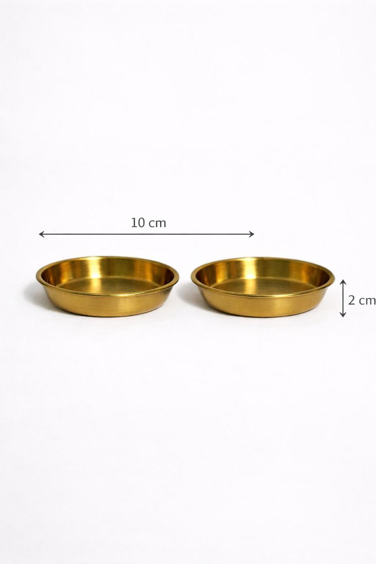 2’li Gold Minik Kase Seti – 10 cm Dekoratif Sunum Kaseleri, Kahvaltı ve Meze Kaseleri